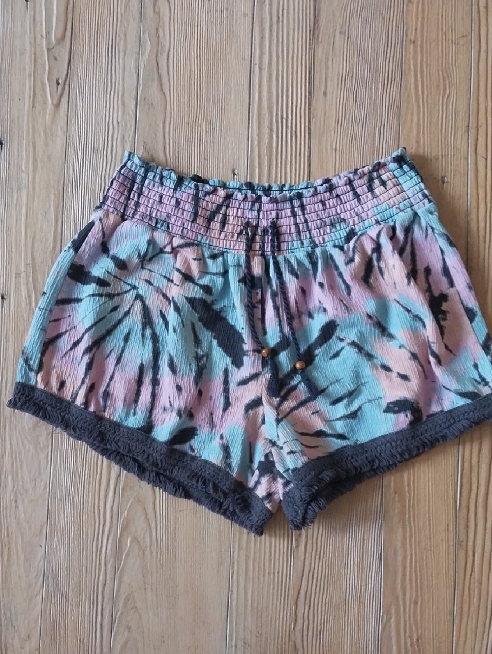 Women's Tie-Dye Pastel Pink & Aqua Shorts